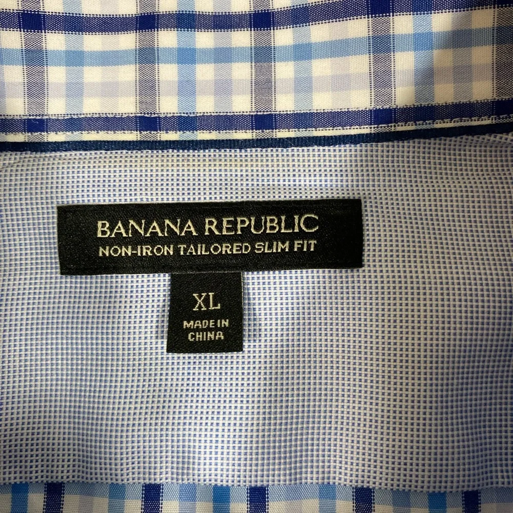Banana republic Slim fit Shirt Button up Longsleeved Collared Non-Iron Plaid